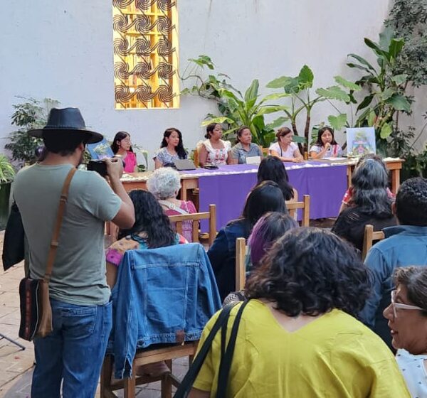Personas escuchando la presentación del libro "Las ausentes" en el IAGO.