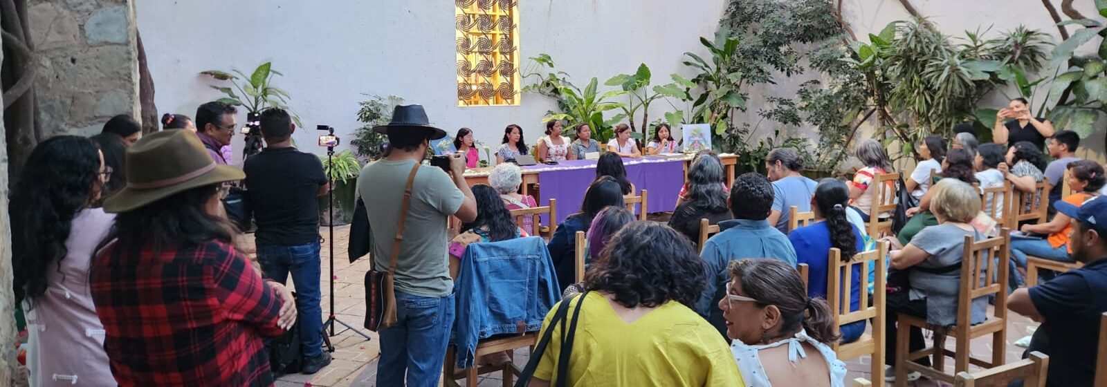 Personas escuchando la presentación del libro "Las ausentes" en el IAGO.